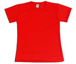Camisa para sublimação Baby look vermelho Red gola punho 100% poliéster Premium