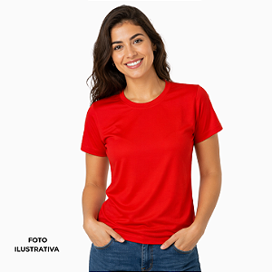 Camisa para sublimação Baby look vermelho Red gola punho 100% poliéster Premium