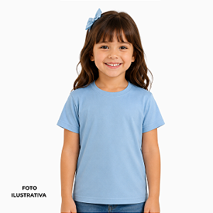 Camisa para sublimação Infantil azul bebê gola punho 100% poliéster Premium