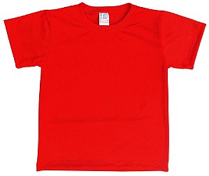 Camisa para sublimação infantil vermelho Red gola punho 100% poliéster Premium