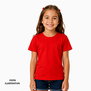 Camisa para sublimação infantil vermelho Red gola punho 100% poliéster Premium