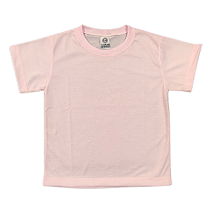 Camisa para sublimação Infantil rosa bebê gola punho 100% poliéster Premium