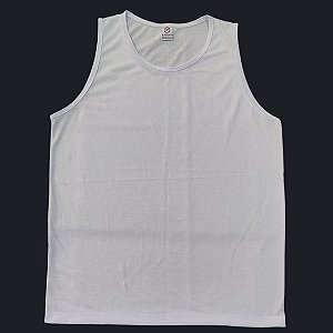 Camiseta para sublimação regata masculina branca acabamento viés 100% poliéster Premium