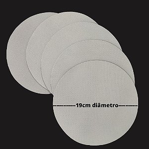 Mouse pad para sublimação redondo branco em neoprene 19cm diâmetro Kit c/ 5 unidades