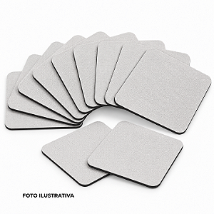 Porta copos para sublimação quadrado branco em neoprene 09x09cm Kit c/ 10 unidades