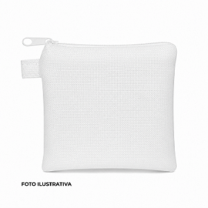 Porta moedas para sublimação em oxford branco 100% poliéster 08cm x 08cm