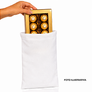 Saquinho para Caixa de bombom para sublimação em oxford branco 100% poliéster 17cm x 37cm sem cordinha