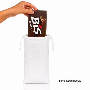 Saquinho para BIS para sublimação em oxford branco 100% poliéster 20cm x 09cm cordinha branca