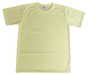 Camisa para sublimação tradicional amarelo bebê gola punho 100% poliéster