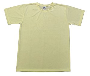 Camisa para sublimação tradicional amarelo bebê gola punho 100% poliéster