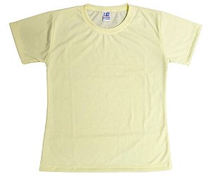 Camisa para sublimação Baby look amarelo bebê gola punho 100% poliéster Premium