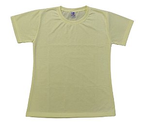 Camisa para sublimação Baby look amarelo bebê gola punho 100% poliéster Premium