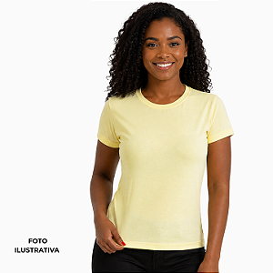 Camisa para sublimação Baby look amarelo bebê gola punho 100% poliéster Premium