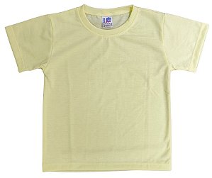 Camisa para sublimação infantil amarelo bebê gola punho 100% poliéster Premium