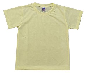 Camisa para sublimação infantil amarelo bebê gola punho 100% poliéster Premium