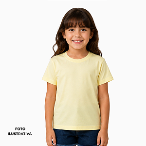 Camisa para sublimação infantil amarelo bebê gola punho 100% poliéster Premium