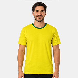 Camisa para sublimação tradicional coleção temática amarelo e verde 100% poliéster premium