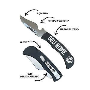 Canivete DU INTERIOR Full Inox Preto com Trava Personalizado