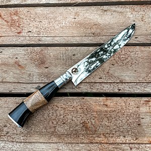 Faca DU INTERIOR 8" Chifre com Detalhe em Madeira Personalizada