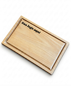 Tábua De Churrasco Madeira Personalizada Nome Ou Logo 43x28cm