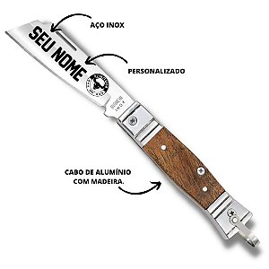 Canivete Madeira/Inox DU INTERIOR Tradicional GR 3 1/4" - Personalizado
