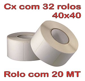 Etiqueta 40x40 Térmica - 32 Rolos - 20 Metros
