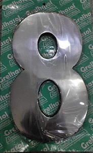 Algarismo Aluminio Polido Grande 24 Cm Numero 8 - Grelhasol