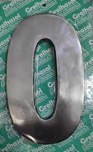 Algarismo Aluminio Polido Grande 24 Cm Numero 0 - Grelhasol