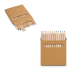 Caixa de cartão com 12 mini lápis de cor - 51747