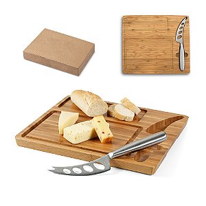 Tábua de queijos em bambu com faca - 93975