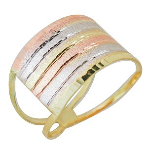 Anel tricolor em ouro amarelo 18k PC 4.51