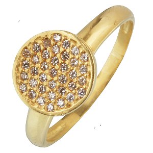 Anel chuveiro redondo grande em ouro amarelo 18k PC 8.50