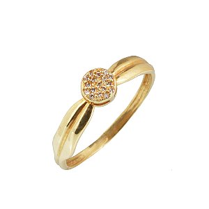 Anel chuveiro em ouro amarelo 18k com aro detalhado PC 4.70