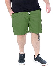 Shorts Mauricinho Plus Size - Liso - Verde Militar