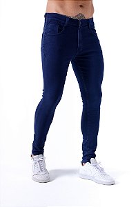 Calça Jeans Super Skinny Escura Lisa