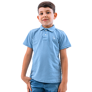 Camisa Polo Infantil Azul Bebê