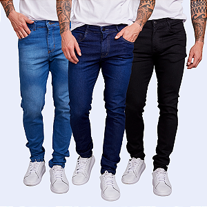 KIT 3 Calças Jeans Skinny