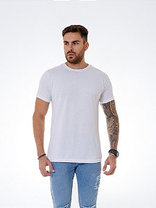 Camiseta Masculina - Básica Algodão - Branca - DAZE MODAS