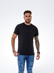 Camiseta Masculina - Básica Algodão - Preta