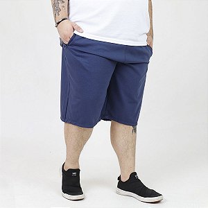 Bermuda Moletom Plus Size Azul Marinho