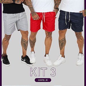 Kit 3 Shorts Liso Mauricinho