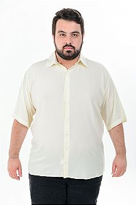 Camisa Básica Masculina Viscose Plus Size - Amarela Clara