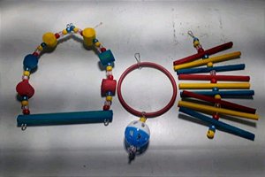 Kit de brinquedos Pop para Calopsita e outros pássaros