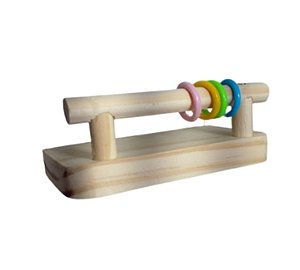 Plataforma Decorada com Argolas para Calopsita