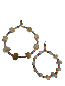 Conjunto de Argola de Miçangas para Calopsita