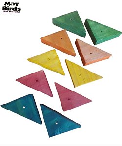 Triangulo de Madeira com furo - 10 Unidades