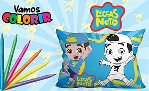 Caneca infantil Luccas Neto e Giovanna para colorir