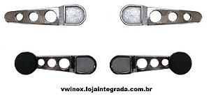 Kit Manivela E Maçaneta Interna Fusca 1972 Até 1977 Cromada ( Kit 4 peças )