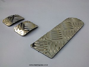 Pedaleira Capa De Pedal Fusca (KIT 3 PEÇAS) Em Alumínio