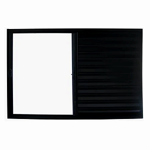 Veneziana 3 Folhas sem Grade Linha Modular Alumínio Preto Cmc